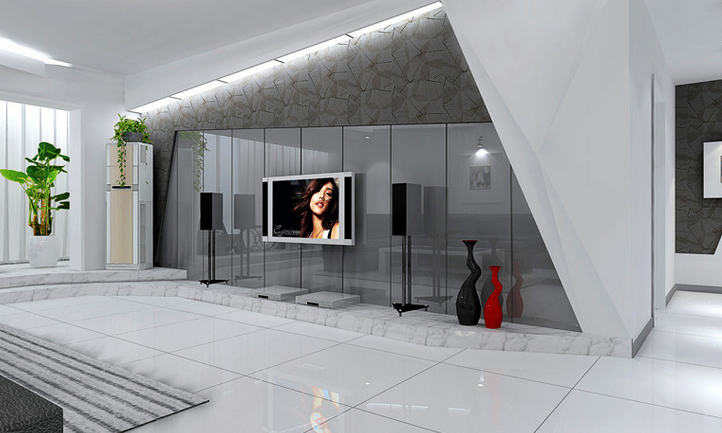 江宁1号小区最新现代风格电视背景墙装修效果图案例