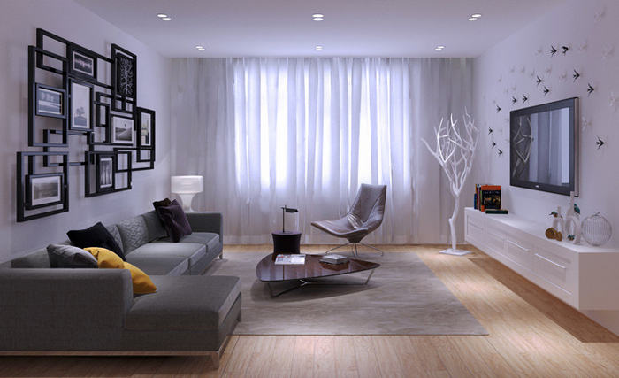 现代三居室室内空间装饰设计图片
